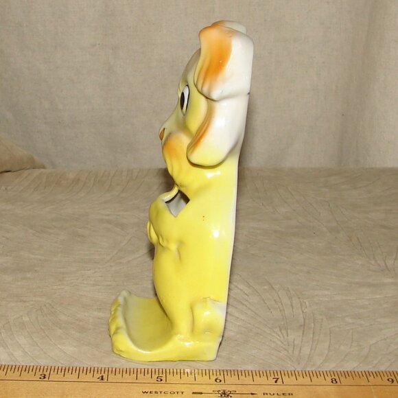 1920's Gold Castle Toothbrush Holder Yellow Lion/Dog, Chikusa Japan, Porcelain - Picture 5 of 12